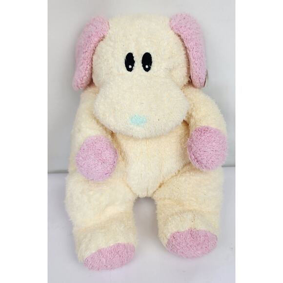 Ty Pillow Pals Dogbaby Yellow Pink Plush 2000 Baby Collection w/ Tags & Rattle - Picture 1 of 6
